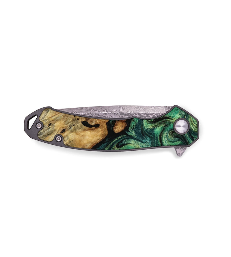 EDC Wood Pocket Knife - Evelyne (Green, 762758)