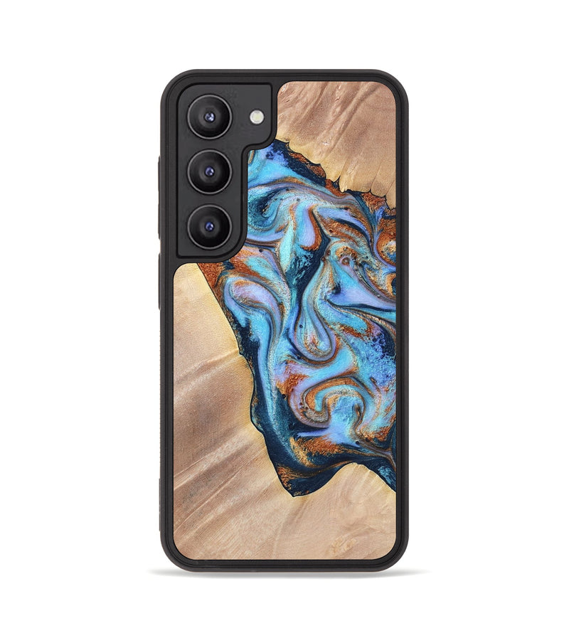 Galaxy S23 Wood Phone Case - Ivan (Teal & Gold, 762893)