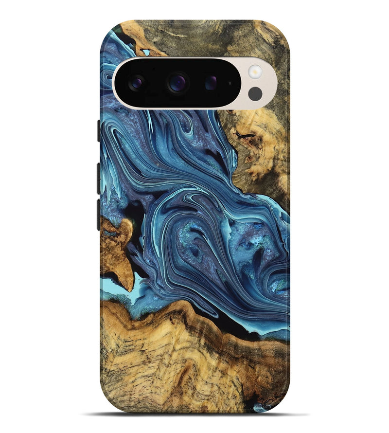Pixel 9 Pro XL Wood Live Edge Phone Case - Jorja (Blue, 763066)