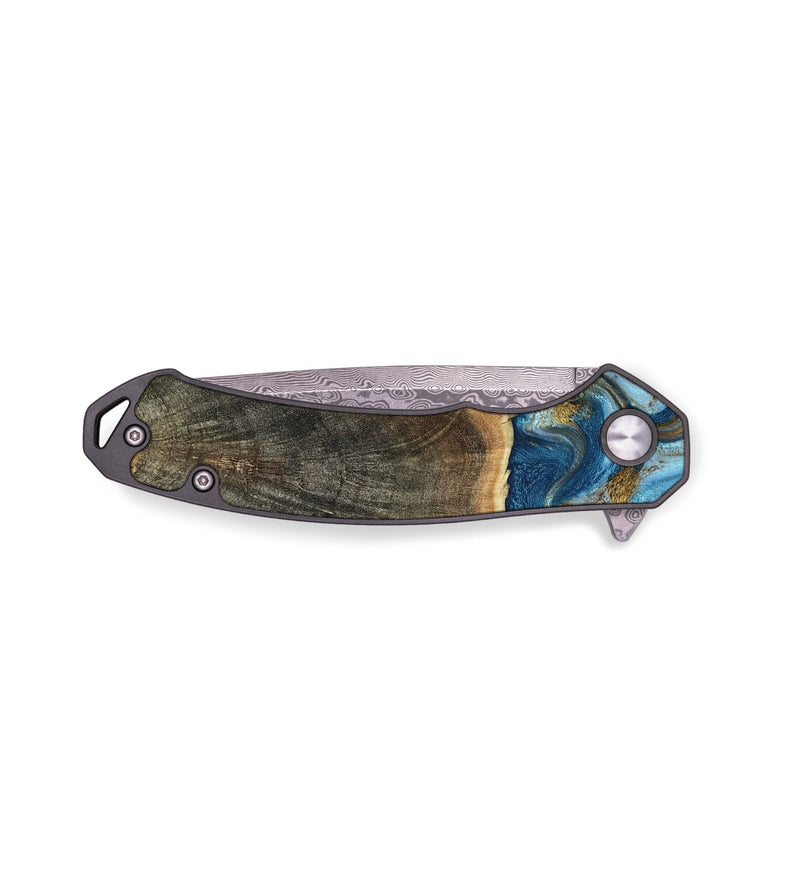 EDC Wood Pocket Knife - Cindy (Teal & Gold, 763336)