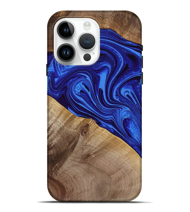 iPhone 15 Pro Max Wood Live Edge Phone Case - Sonny (Blue, 763501)