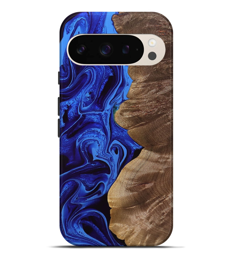 Pixel 9 Pro XL Wood Live Edge Phone Case - Vincent (Blue, 763503)