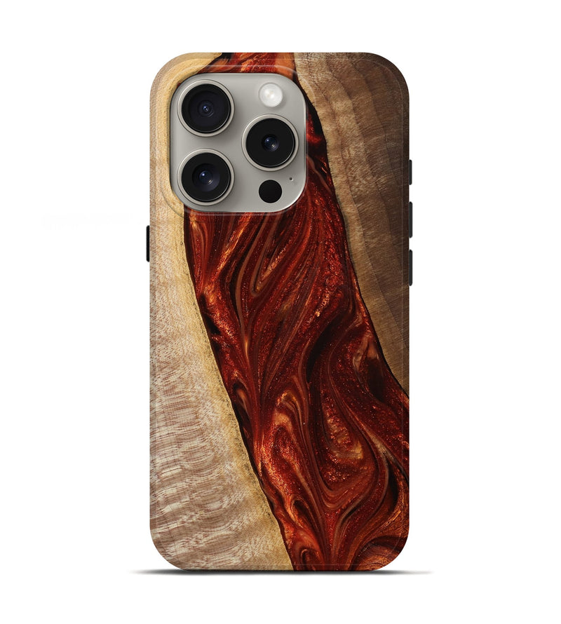 iPhone 16 Pro Wood Live Edge Phone Case - Georgie (Red, 763505)