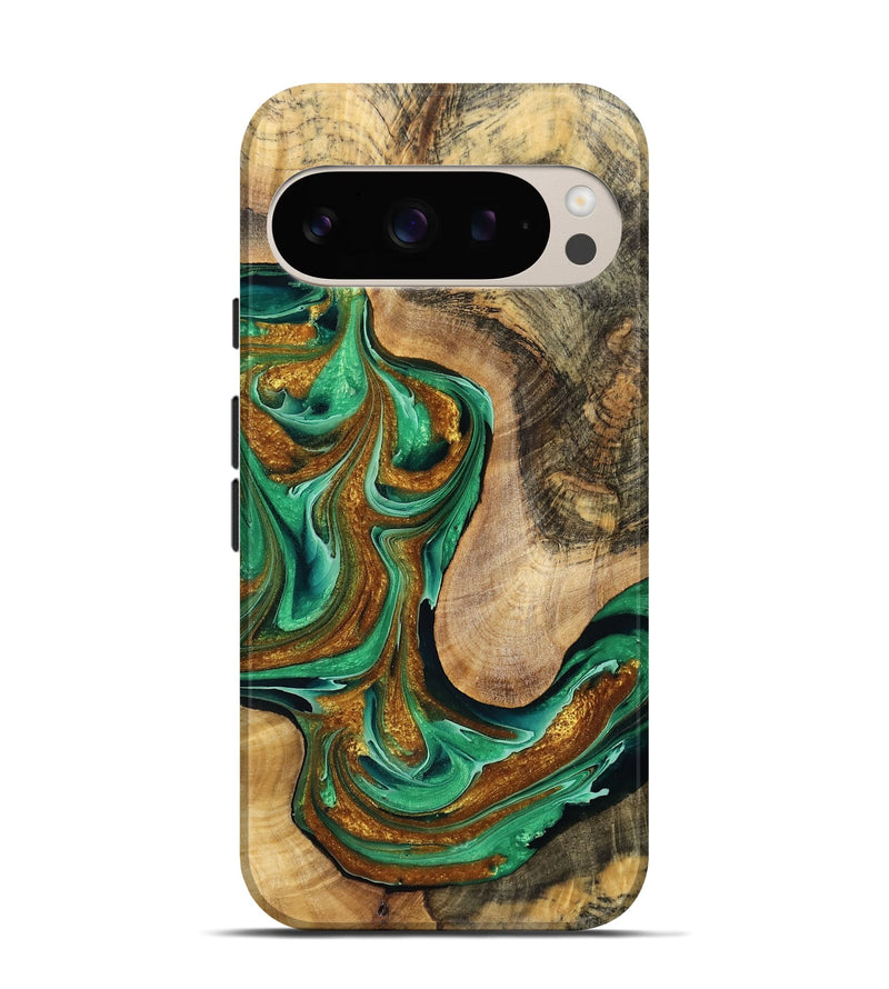 Pixel 9 Pro Wood Live Edge Phone Case - Kaaren (Green, 763515)