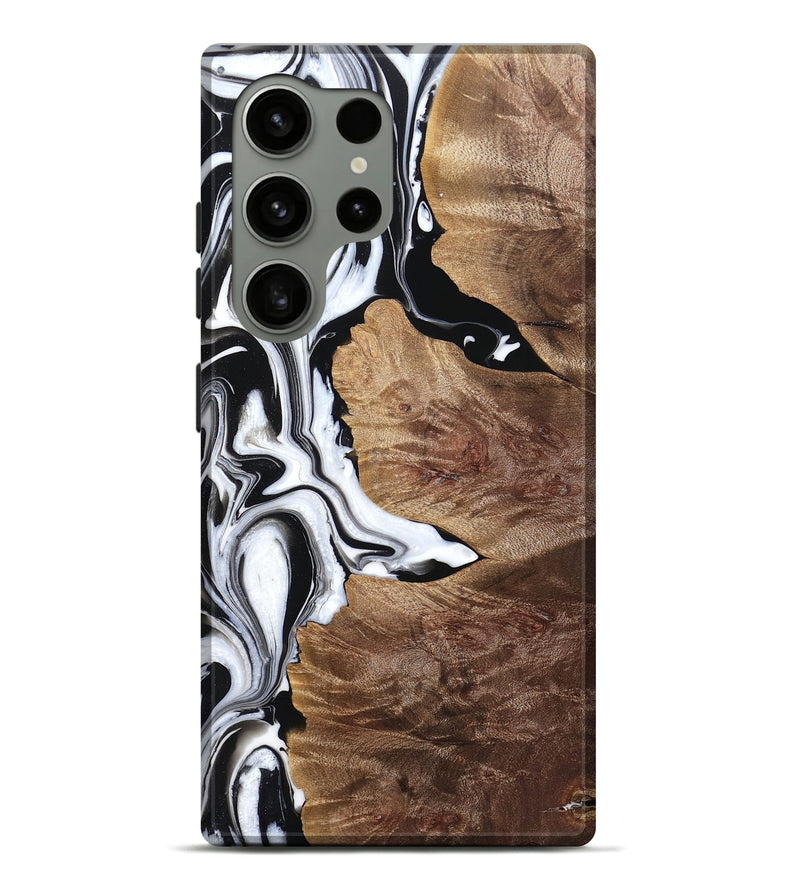 Galaxy S24 Ultra Wood Live Edge Phone Case - Forest (Black & White, 763526)