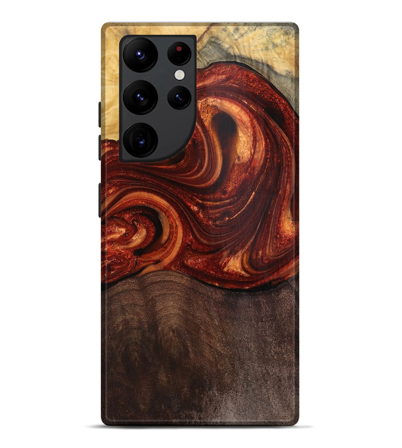 Galaxy S22 Ultra Wood Live Edge Phone Case - Yousef (Red, 763528)
