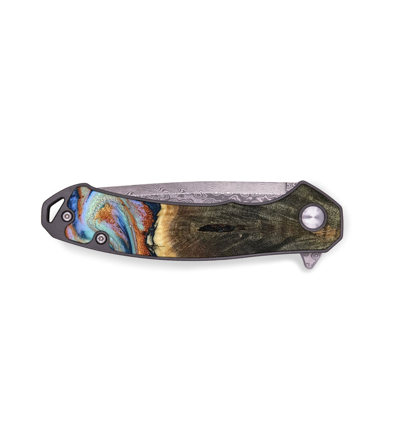 EDC Wood Pocket Knife - Lucy (Teal & Gold, 763601)