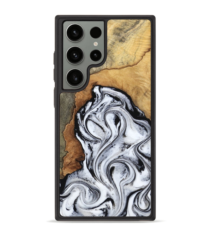 Galaxy S23 Ultra Wood Phone Case - Albert (Black & White, 763798)