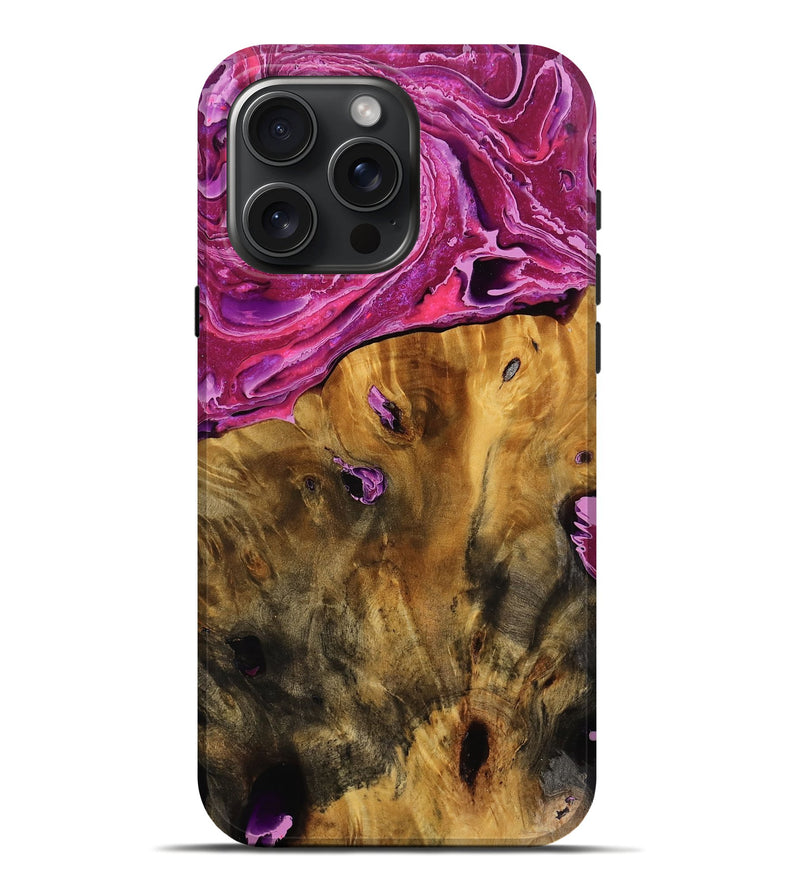 iPhone 16 Pro Max Wood Live Edge Phone Case - Gayle (Purple, 764098)
