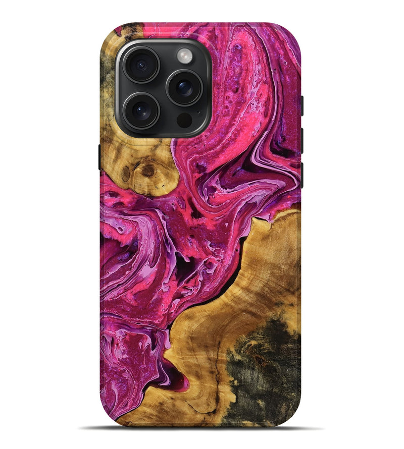 iPhone 16 Pro Max Wood Live Edge Phone Case - Earle (Purple, 764099)