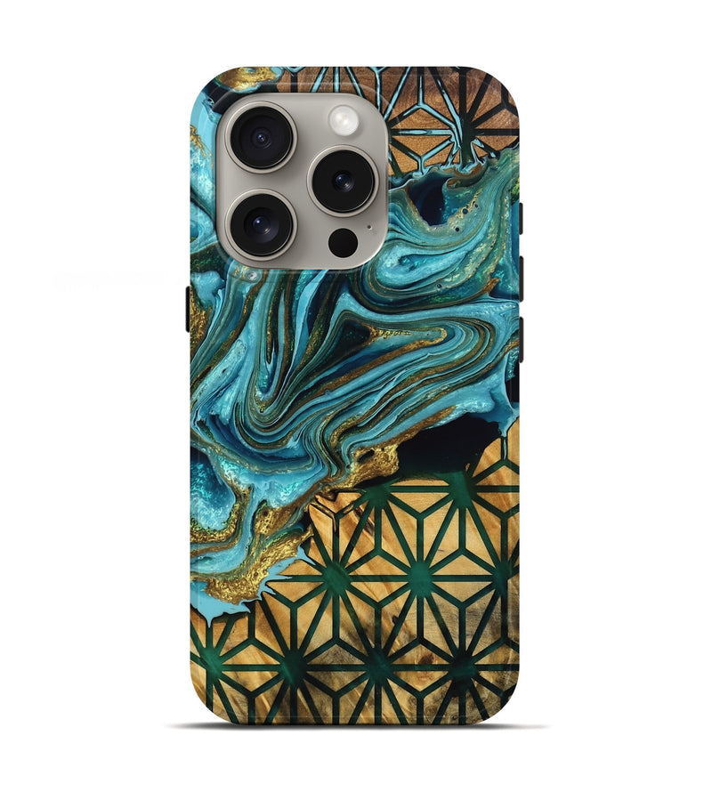 iPhone 16 Pro Wood Live Edge Phone Case - Leda (Pattern, 764113)