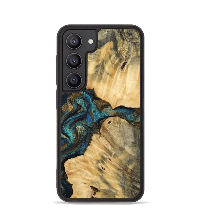 Galaxy S23 Wood Phone Case - Mae (Teal & Gold, 764625)