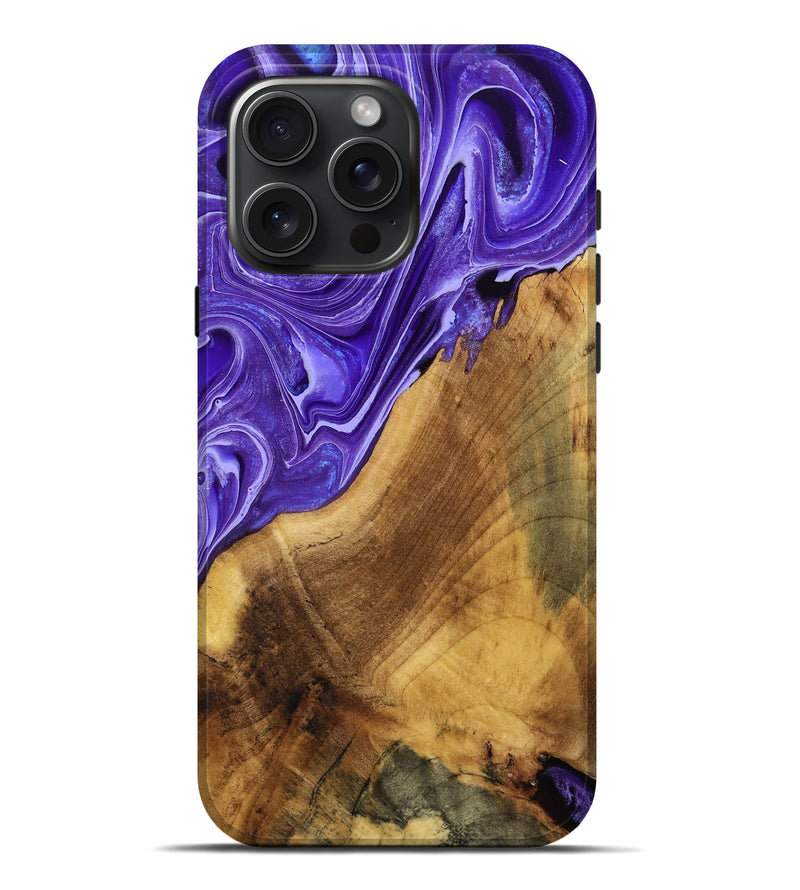 iPhone 16 Pro Max Wood Live Edge Phone Case - Bulah (Purple, 764893)
