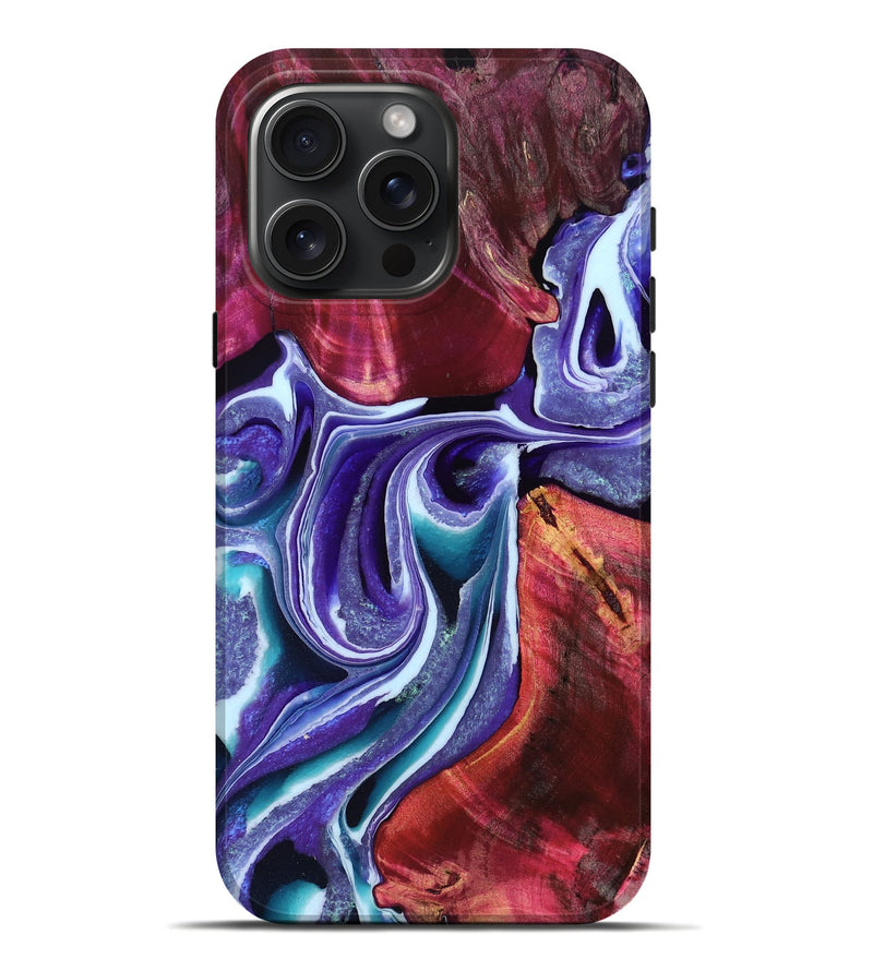 iPhone 16 Pro Max Wood Live Edge Phone Case - Samir (Purple, 764894)