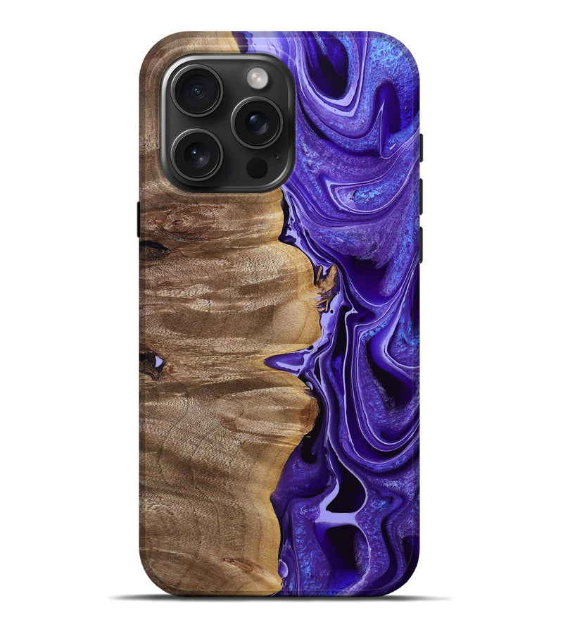 iPhone 16 Pro Max Wood Live Edge Phone Case - Kaylie (Purple, 764899)