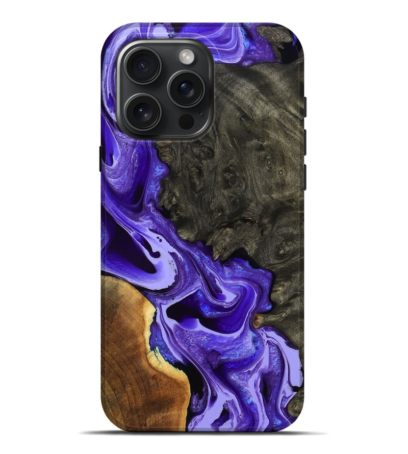 iPhone 16 Pro Max Wood Live Edge Phone Case - Vera (Purple, 764909)