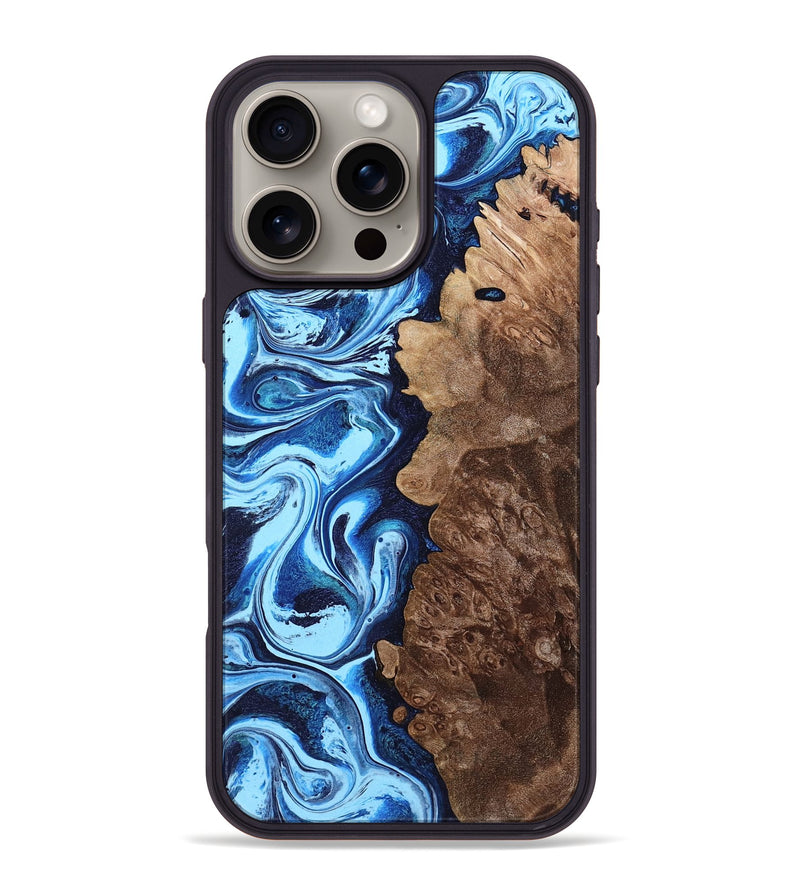 iPhone 16 Pro Max Wood Phone Case - Destiny (Blue, 765348)