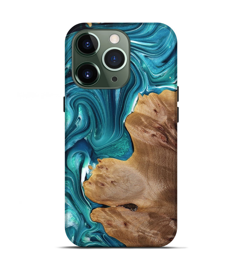 iPhone 13 Pro Wood Live Edge Phone Case - Koby (Blue, 765727)