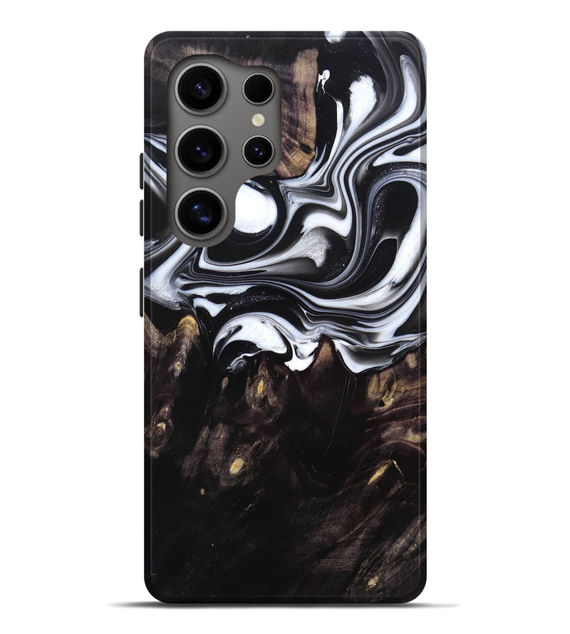 Galaxy S25 Ultra Wood Live Edge Phone Case - Palmer (Black & White, 765737)
