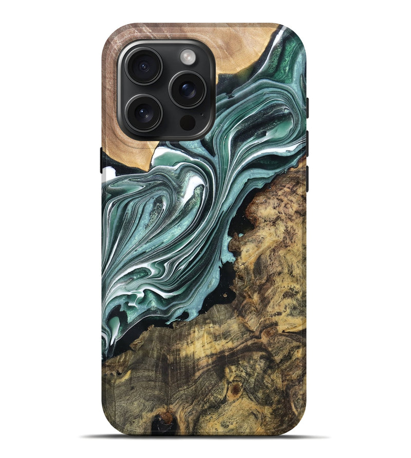 iPhone 16 Pro Max Wood Live Edge Phone Case - Meaghan (Green, 765751)