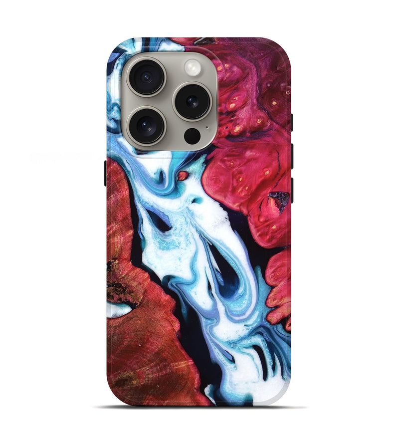 iPhone 16 Pro Wood Live Edge Phone Case - Darby (Blue, 765753)