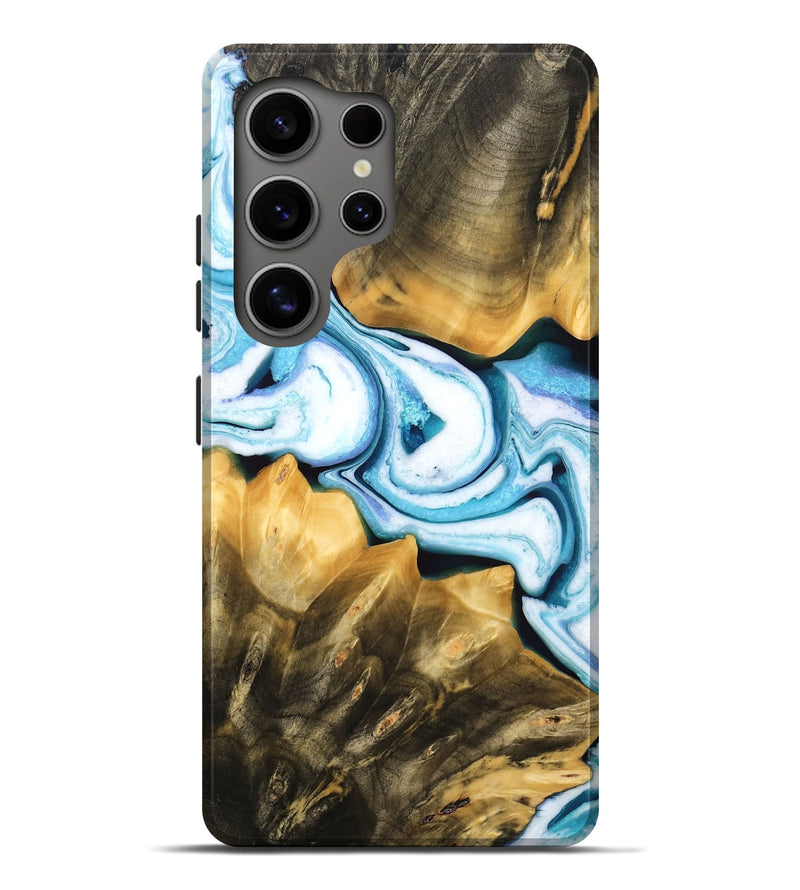 Galaxy S25 Ultra Wood Live Edge Phone Case - Latonia (Blue, 765755)