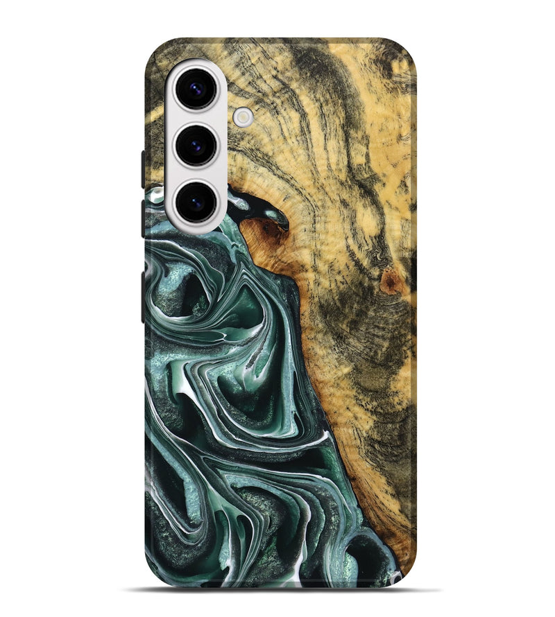 Galaxy S25 Plus Wood Live Edge Phone Case - Mae (Green, 765757)