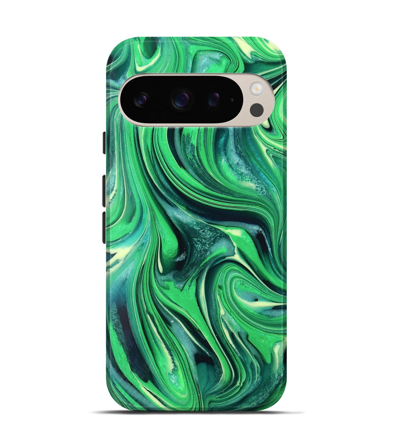 Pixel 9 Pro ResinArt Live Edge Phone Case - Emogene (Green, 766056)