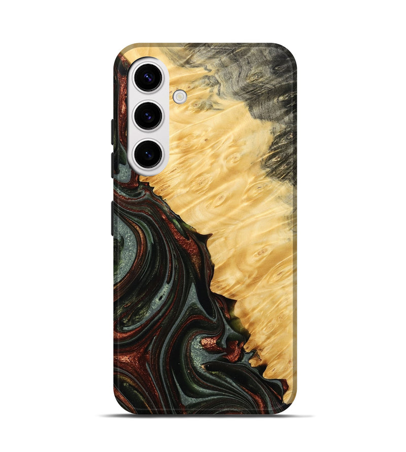 Galaxy S25 Wood Live Edge Phone Case - Kira (Green, 766058)