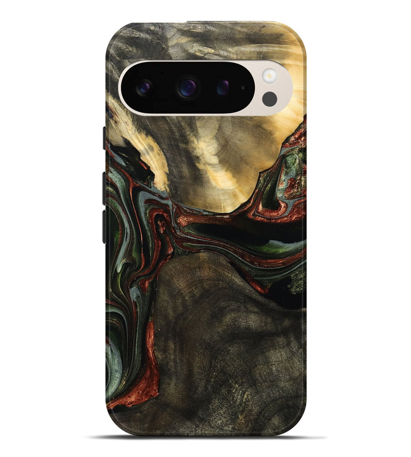Pixel 9 Pro XL Wood Live Edge Phone Case - Chance (Green, 766060)