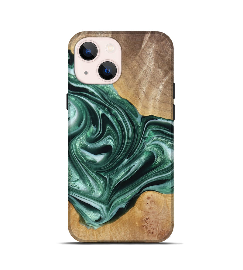 iPhone 13 mini Wood Live Edge Phone Case - Rory (Green, 766062)