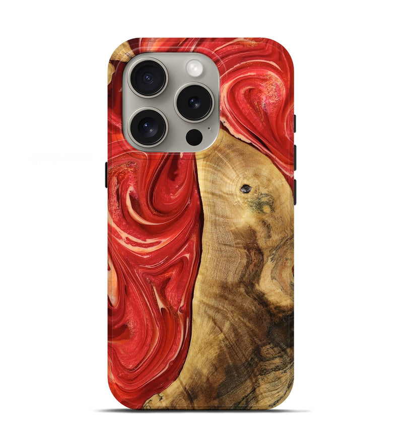 iPhone 16 Pro Wood Live Edge Phone Case - Wendy (Red, 766079)
