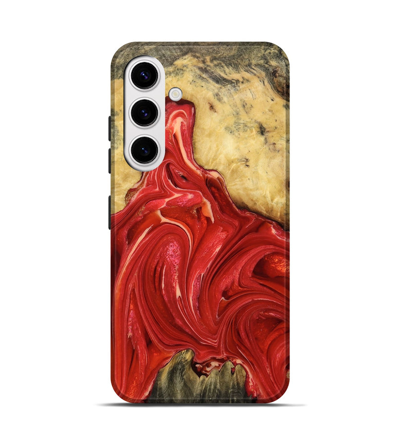 Galaxy S25 Wood Live Edge Phone Case - Makaila (Red, 766080)