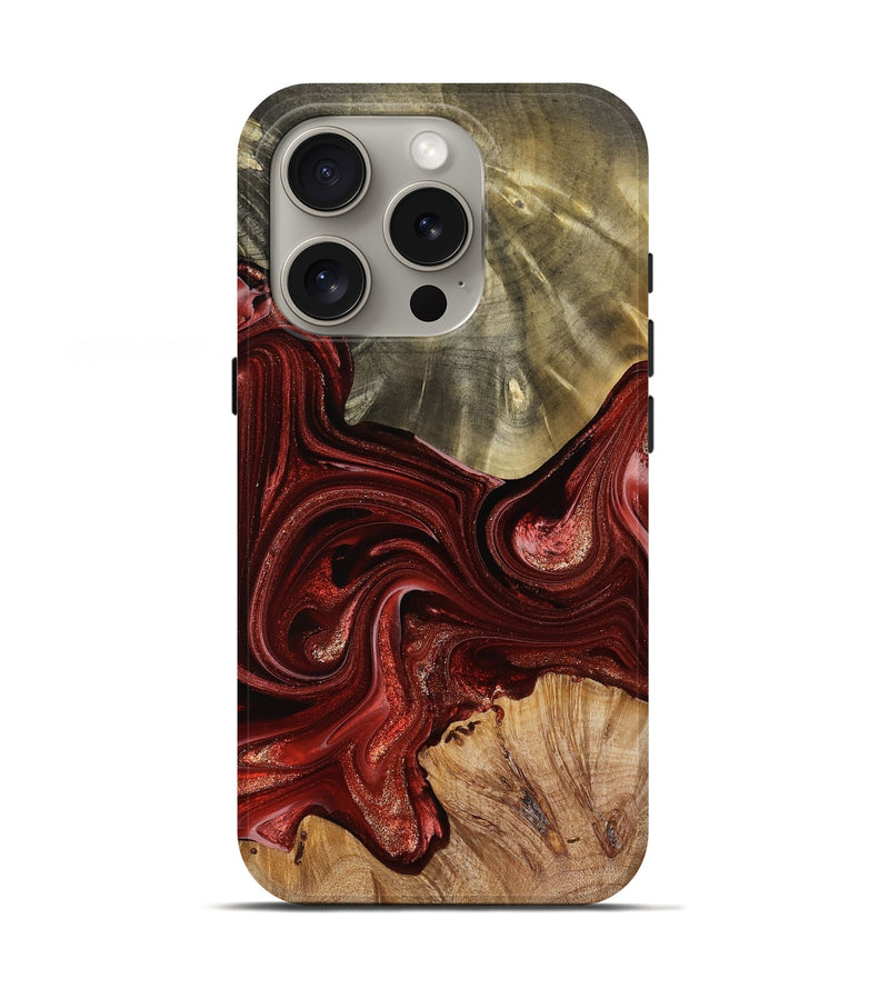 iPhone 16 Pro Wood Live Edge Phone Case - Tre (Red, 766084)
