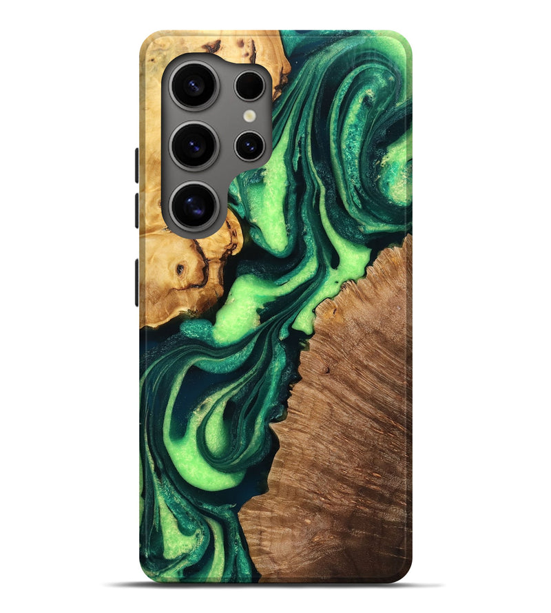 Galaxy S25 Ultra Wood Live Edge Phone Case - Ariyah (Green, 766157)