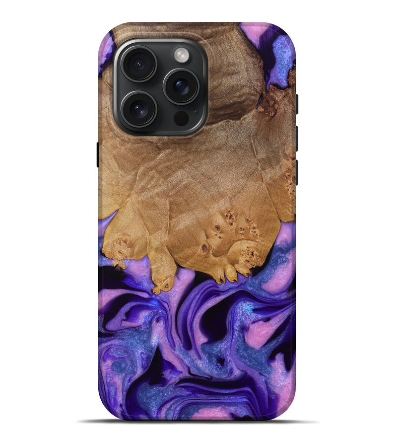 iPhone 16 Pro Max Wood Live Edge Phone Case - Mollie (Purple, 766162)