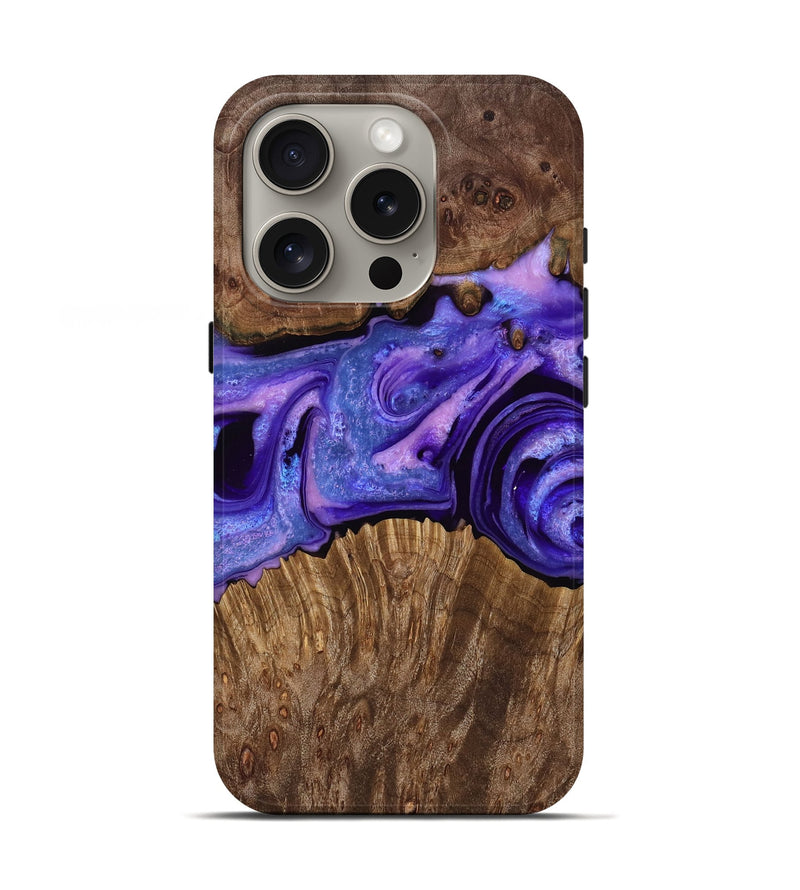 iPhone 16 Pro Wood Live Edge Phone Case - Knox (Purple, 766165)