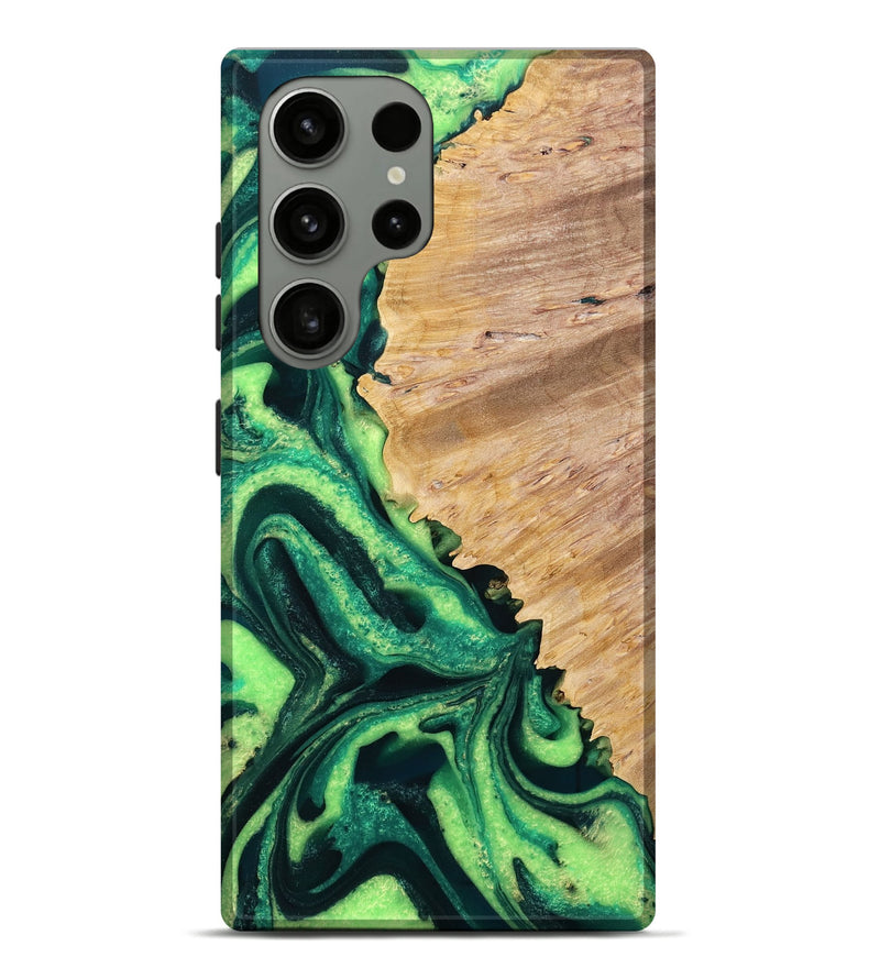 Galaxy S23 Ultra Wood Live Edge Phone Case - Carol (Green, 766170)