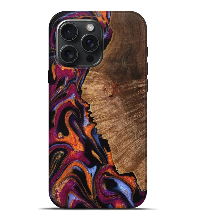iPhone 16 Pro Max Wood Live Edge Phone Case - Truett (Purple, 766173)