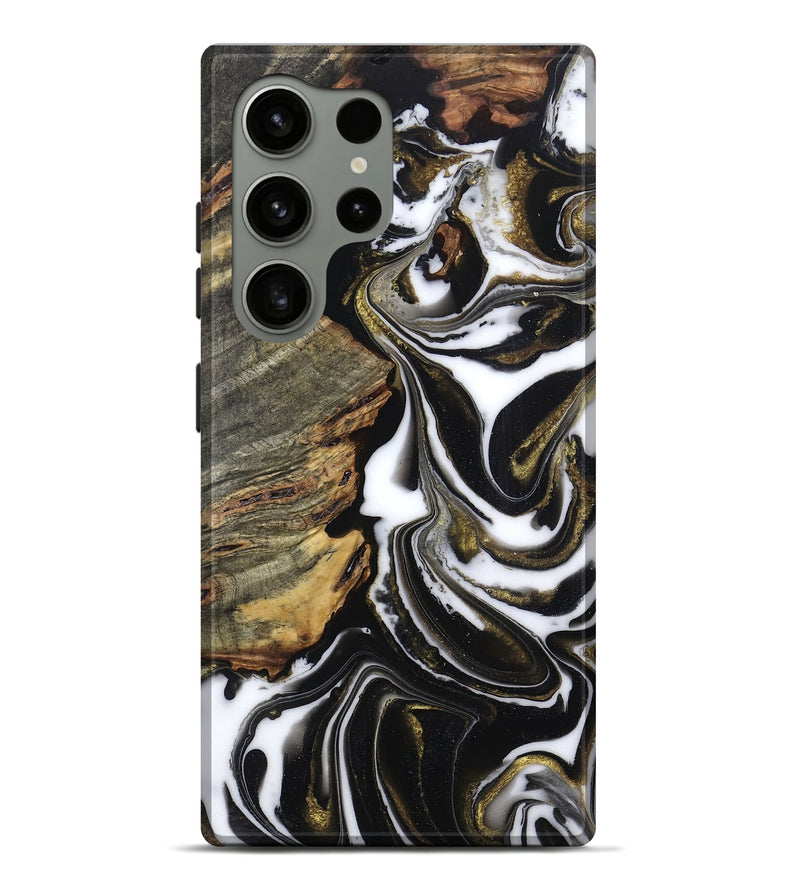 Galaxy S24 Ultra Wood Live Edge Phone Case - Luanne (Black & White, 766183)