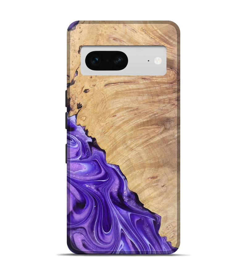 Pixel 7 Wood Live Edge Phone Case - Aries (Purple, 766663)