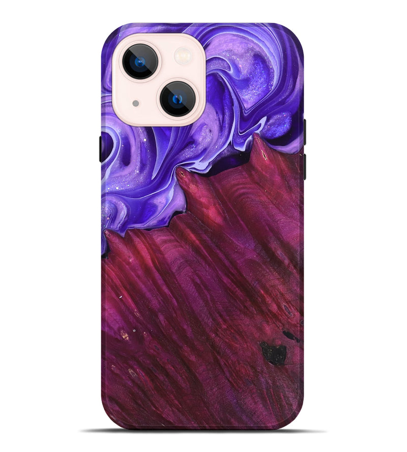 iPhone 14 Plus Wood Live Edge Phone Case - Robyn (Purple, 766665)