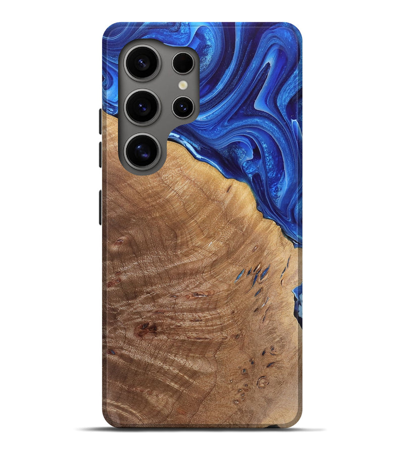 Galaxy S25 Ultra Wood Live Edge Phone Case - Mariel (Blue, 766669)
