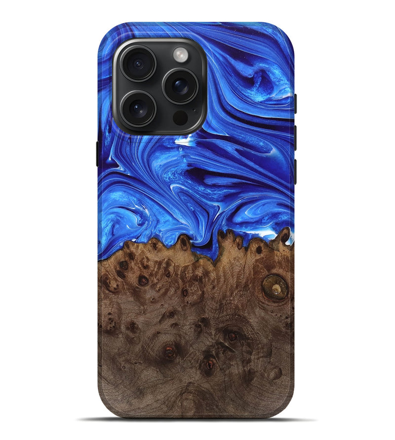 iPhone 16 Pro Max Wood Live Edge Phone Case - Florida (Blue, 766793)