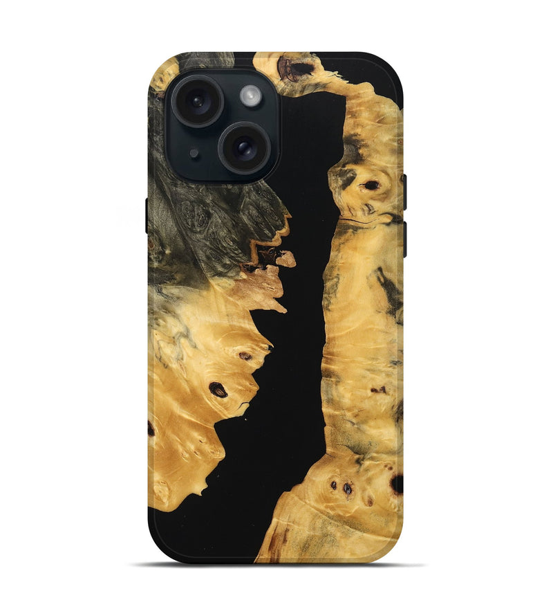 iPhone 15 Wood Live Edge Phone Case - Khaza (Wood Burl, 766800)