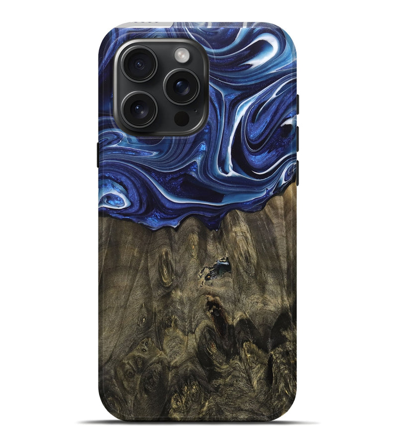 iPhone 16 Pro Max Wood Live Edge Phone Case - Lamont (Blue, 766803)