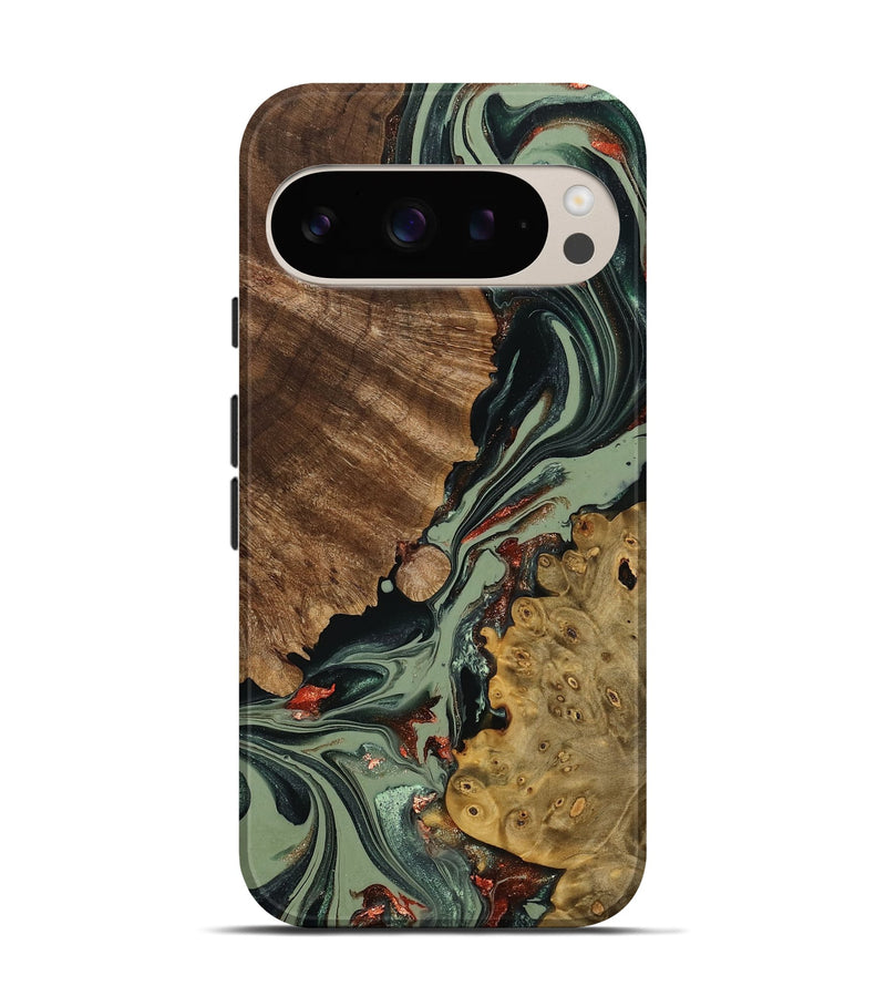 Pixel 9 Pro Wood Live Edge Phone Case - Zayn (Green, 766807)