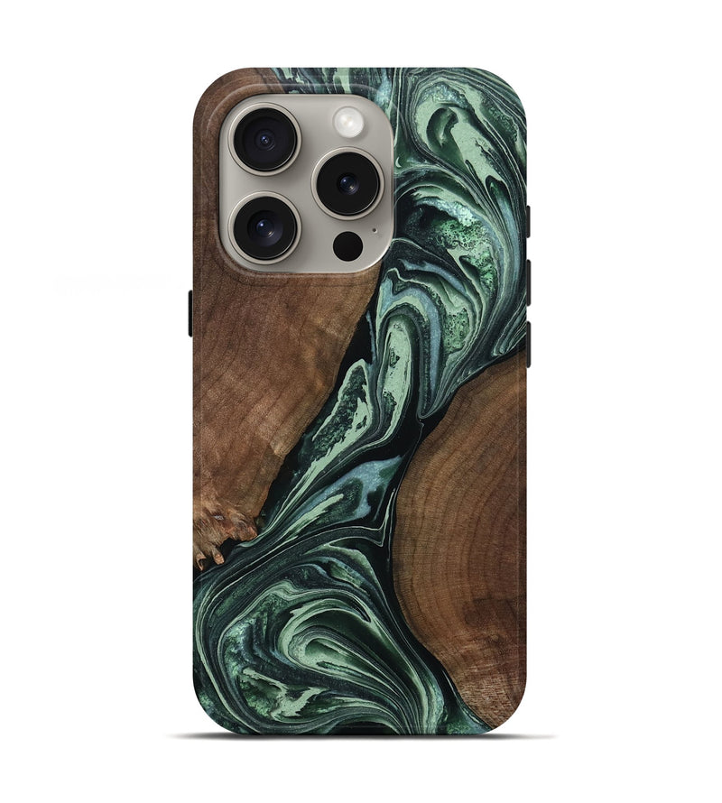 iPhone 16 Pro Wood Live Edge Phone Case - Ethyl (Green, 766945)