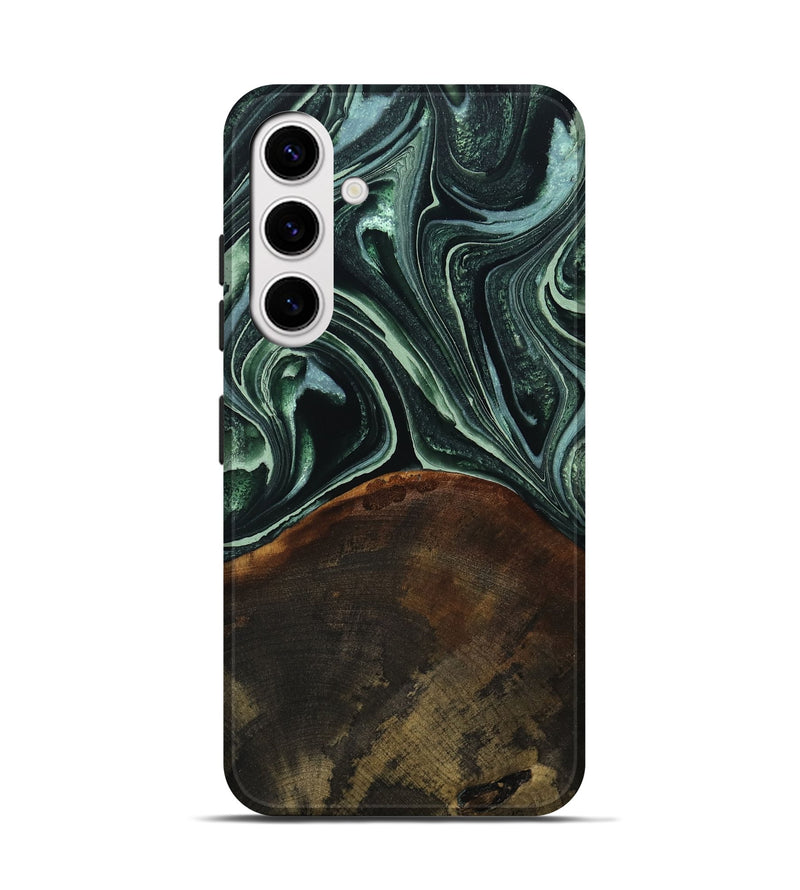 Galaxy S25 Wood Live Edge Phone Case - Millie (Green, 766949)