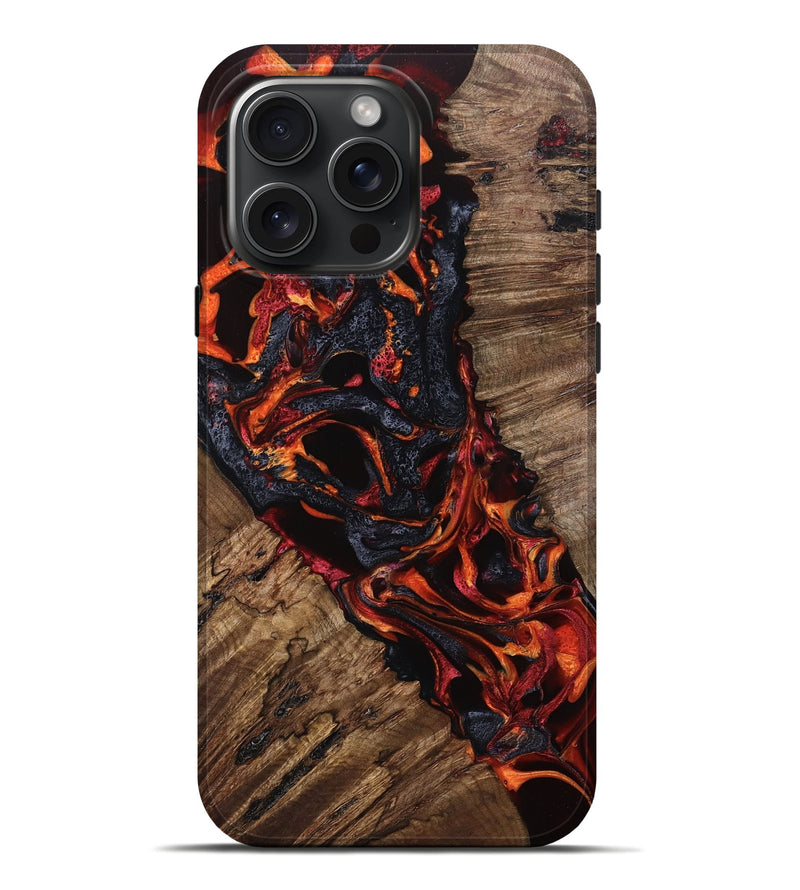 iPhone 16 Pro Max Wood Live Edge Phone Case - Leyla (Red, 767307)